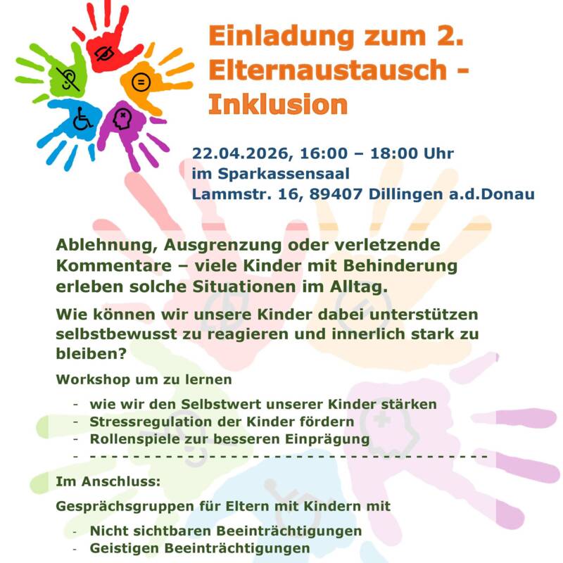 Einladung zum Erfahrungsaustausch Inklusion am 29.01.2026